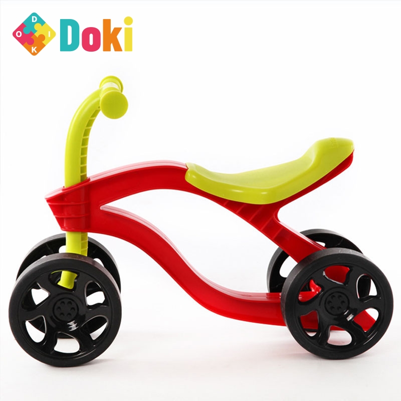 4 바퀴 어린이 푸시 스쿠터 균형 자전거 워커 유아 스쿠터 자전거 어린이를위한 야외 타고 장난감 자동차 내성 착용